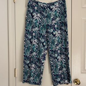 J.Jill Wearever Tropical Print Wide-leg Knit Crop Pants - Medium NWT